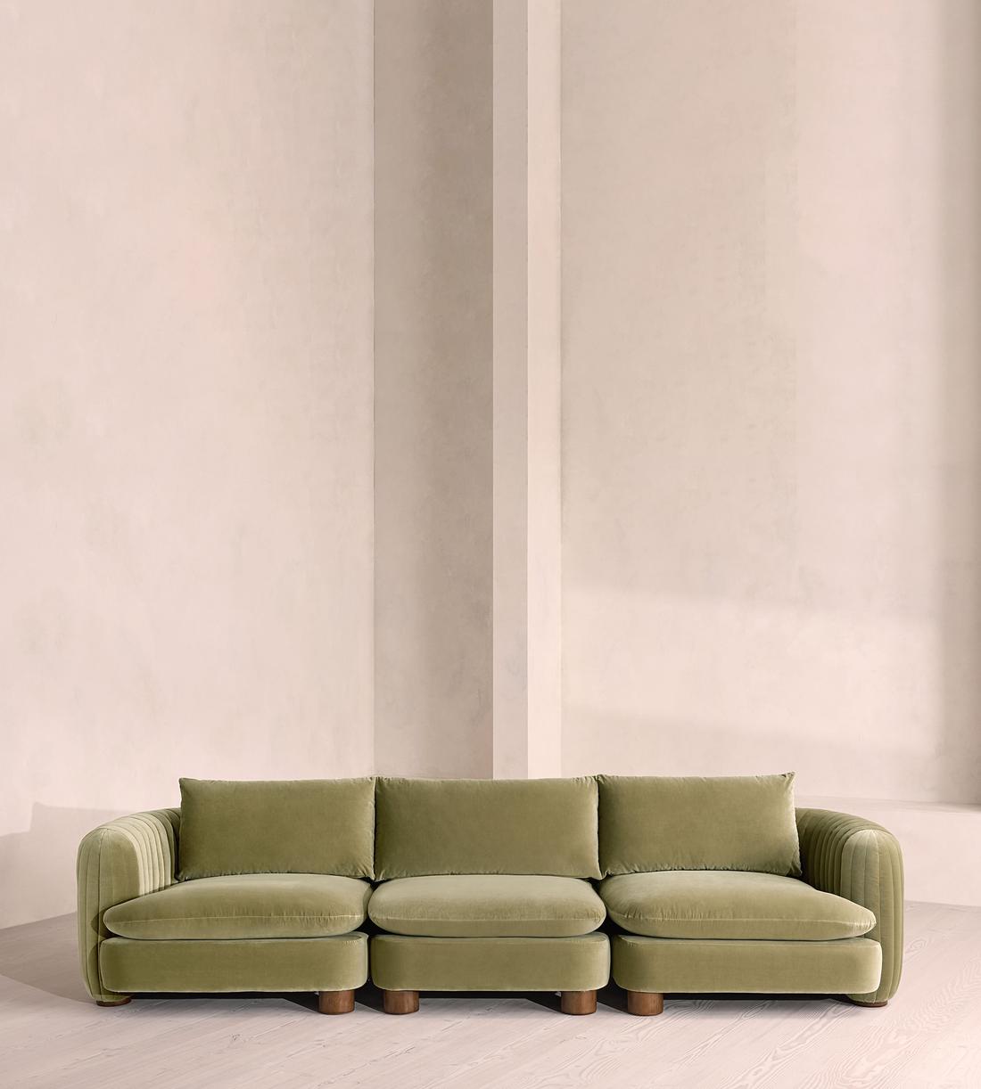 Vivienne Deeper Sit Modular Sofa - Four Seater - Velvet Lichen UK - Listing - Image 1