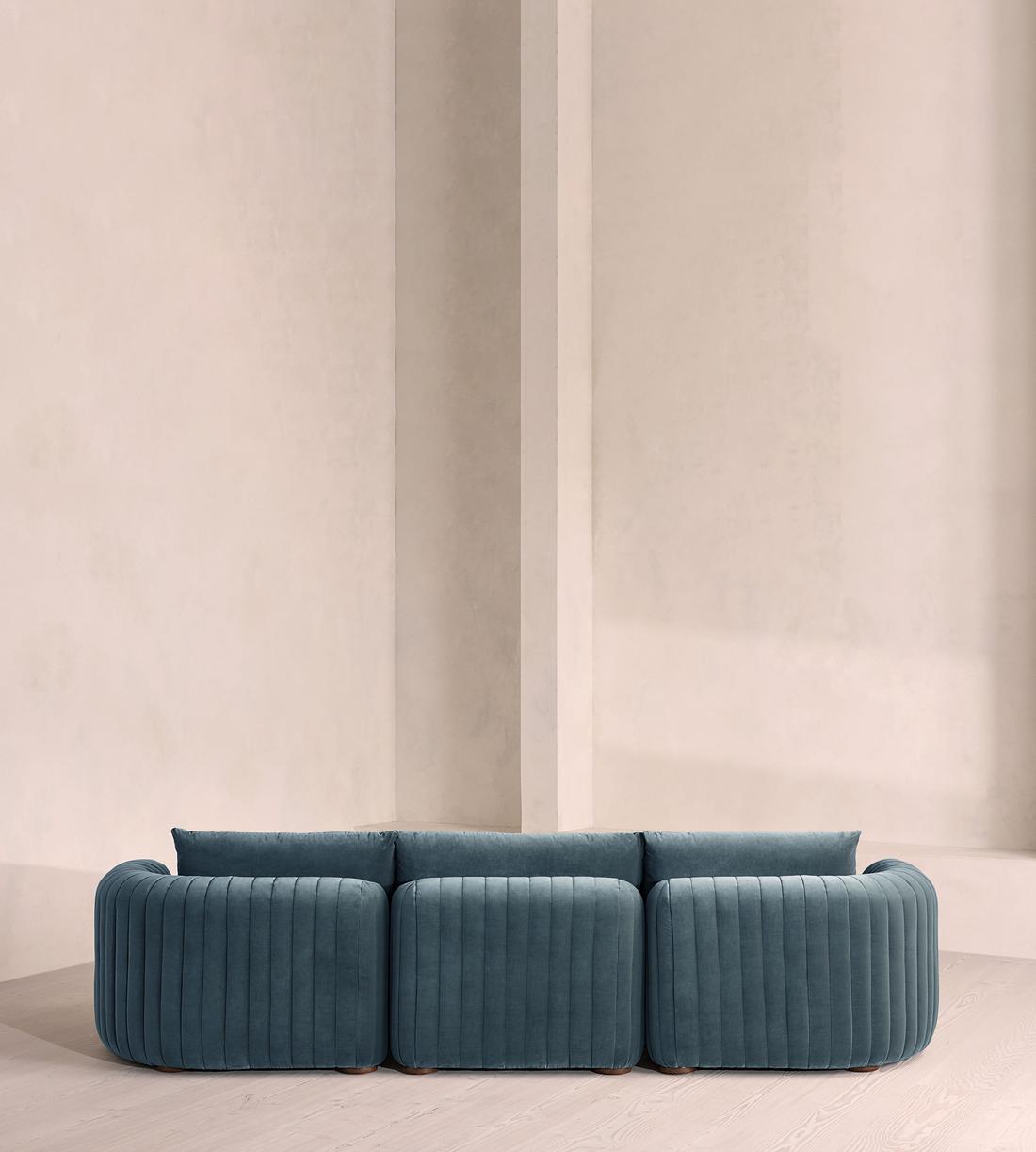 Vivienne Deeper Sit Modular Sofa - Four Seater - Velvet Grey Blue UK - Images - Image 4