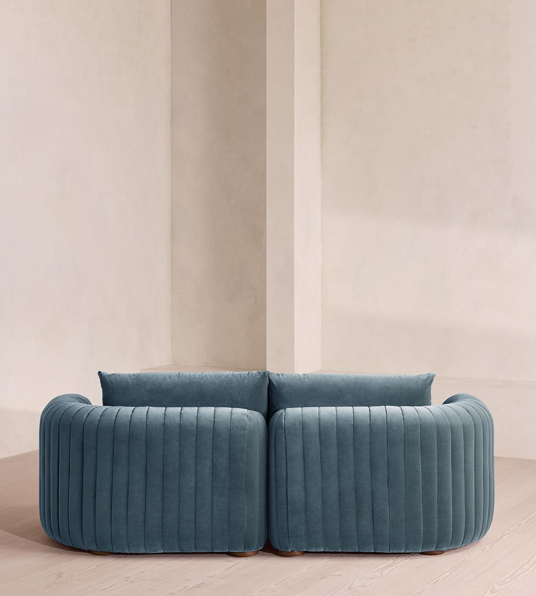 Vivienne Deeper Sit Modular Sofa - Three Seater - Velvet Grey Blue UK - Images - Image 4