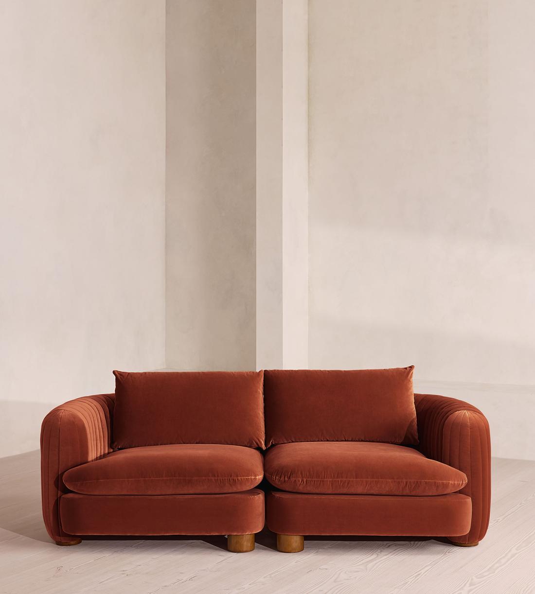 Vivienne Deeper Sit Modular Sofa - Three Seater - Velvet Rust UK - Listing - Image 1