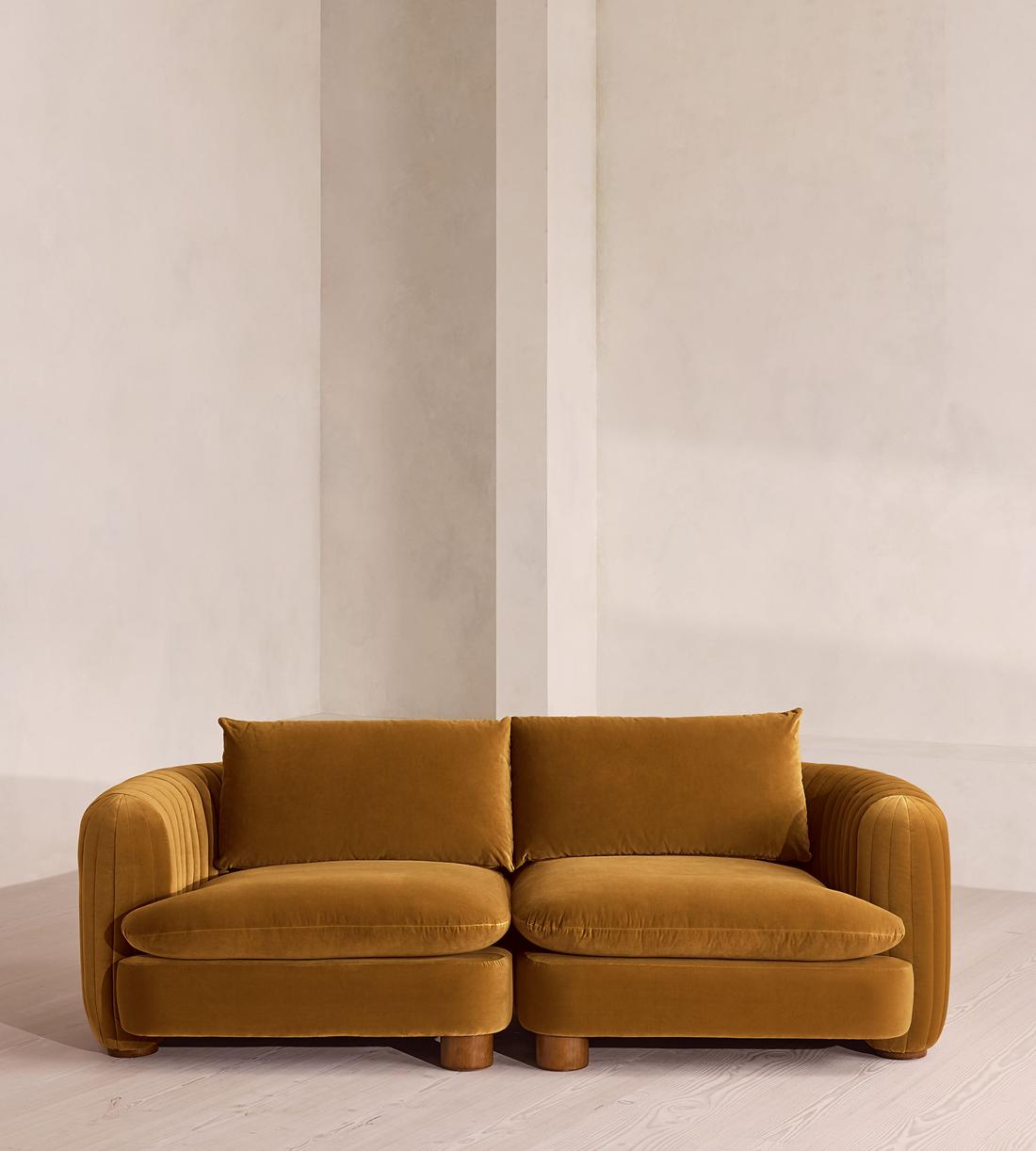 Vivienne Deeper Sit Modular Sofa - Three Seater - Velvet Mustard UK - Listing - Image 1