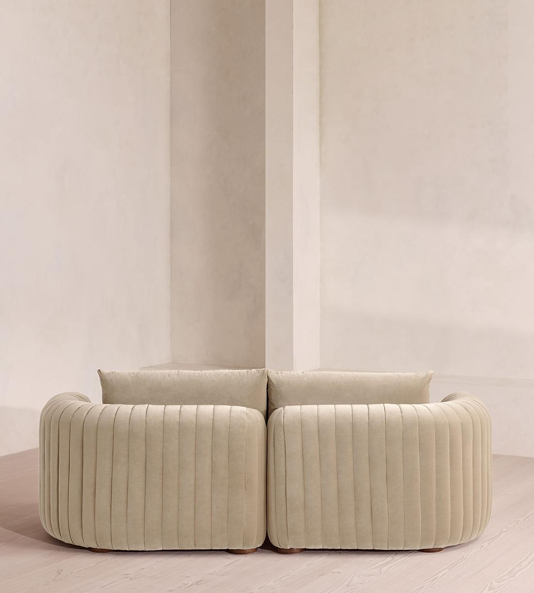 Vivienne Sectional Sofa - Three Seater - Velvet - Oyster - US - Images - Image 4