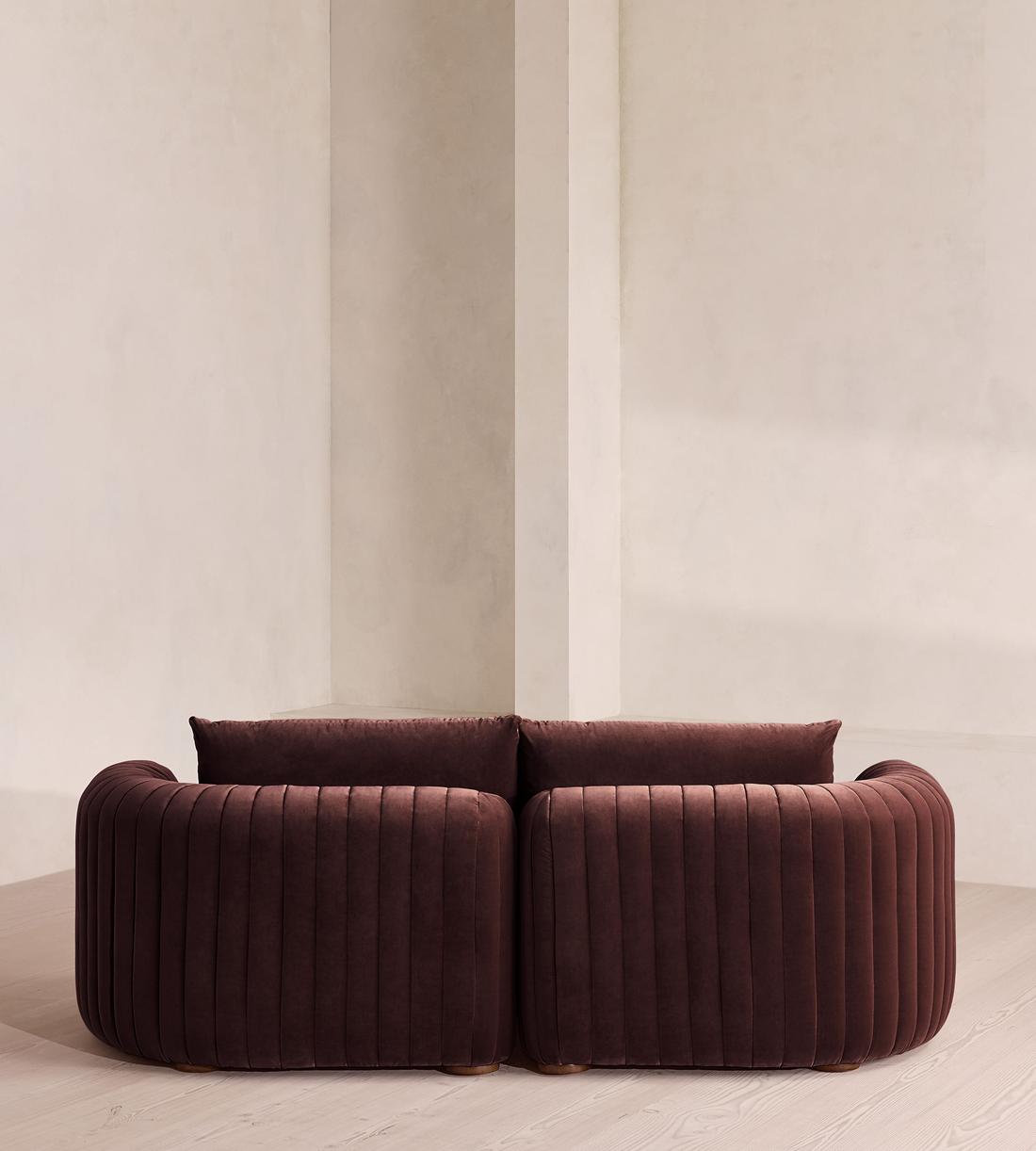 Vivienne Sectional Sofa - Three Seater - Velvet - Aubergine - US - Images - Image 4
