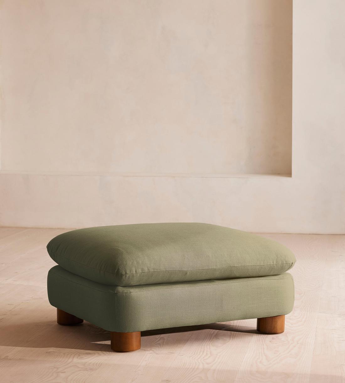 Vivienne Ottoman - Linen - Sage - Listing - Image 1