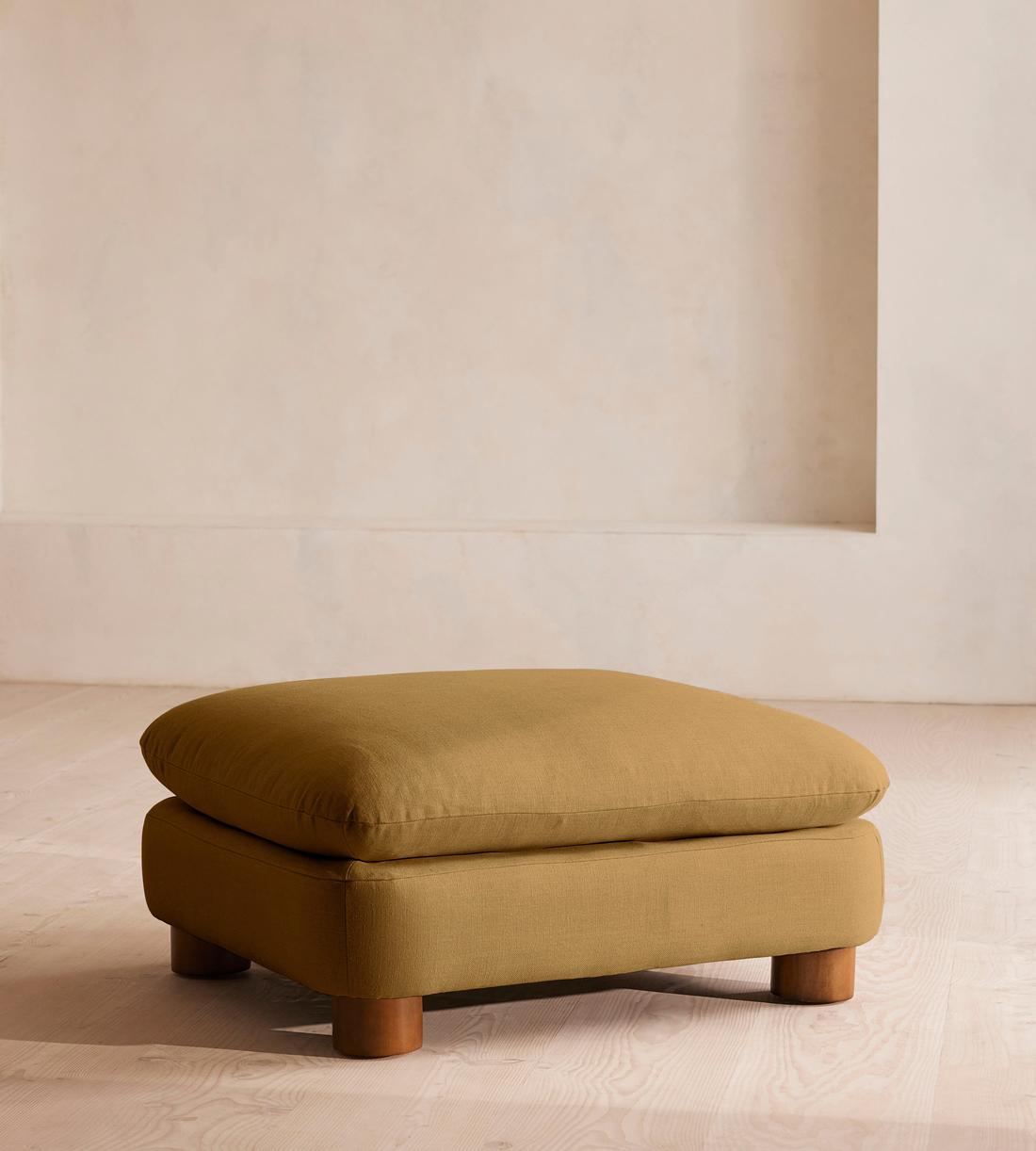 Vivienne Ottoman - Linen - Ochre - Listing - Image 1