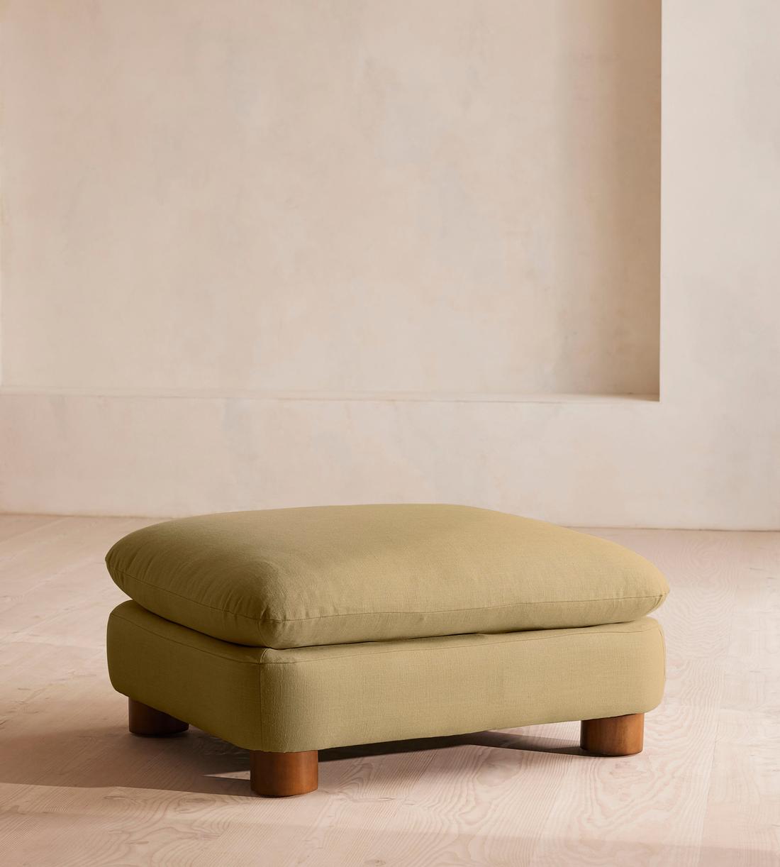 Vivienne Ottoman - Linen - Wheat - Listing - Image 1