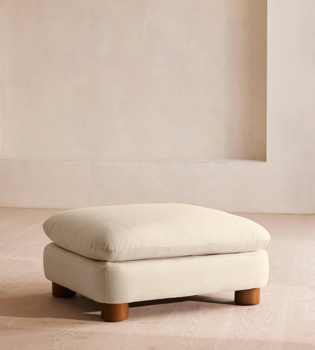Vivienne Ottoman - Linen - Bisque - Listing - Image 1