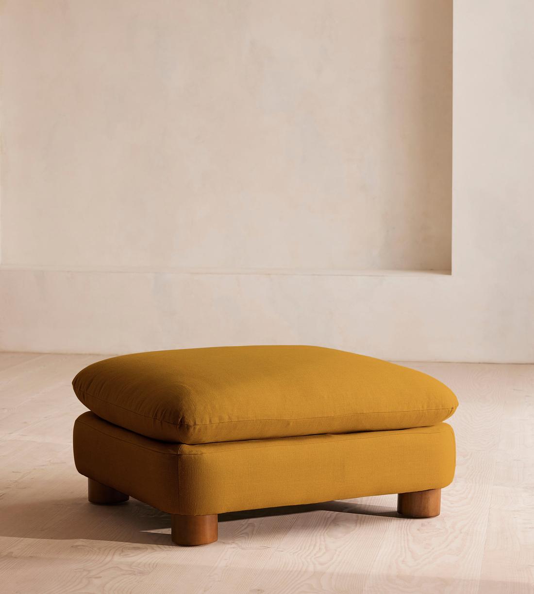 Vivienne Ottoman - Linen - Turmeric - US - Listing - Image 1