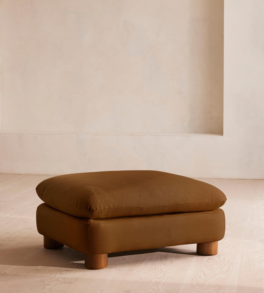 Vivienne Ottoman - Linen - Terracotta - UK - Listing - Image 1