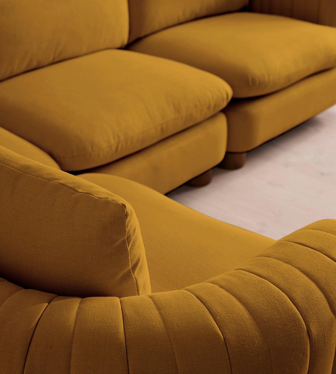 Vivienne Modular Sofa - L-Shape Sofa - Linen - Turmeric - UK - Images - Image 4