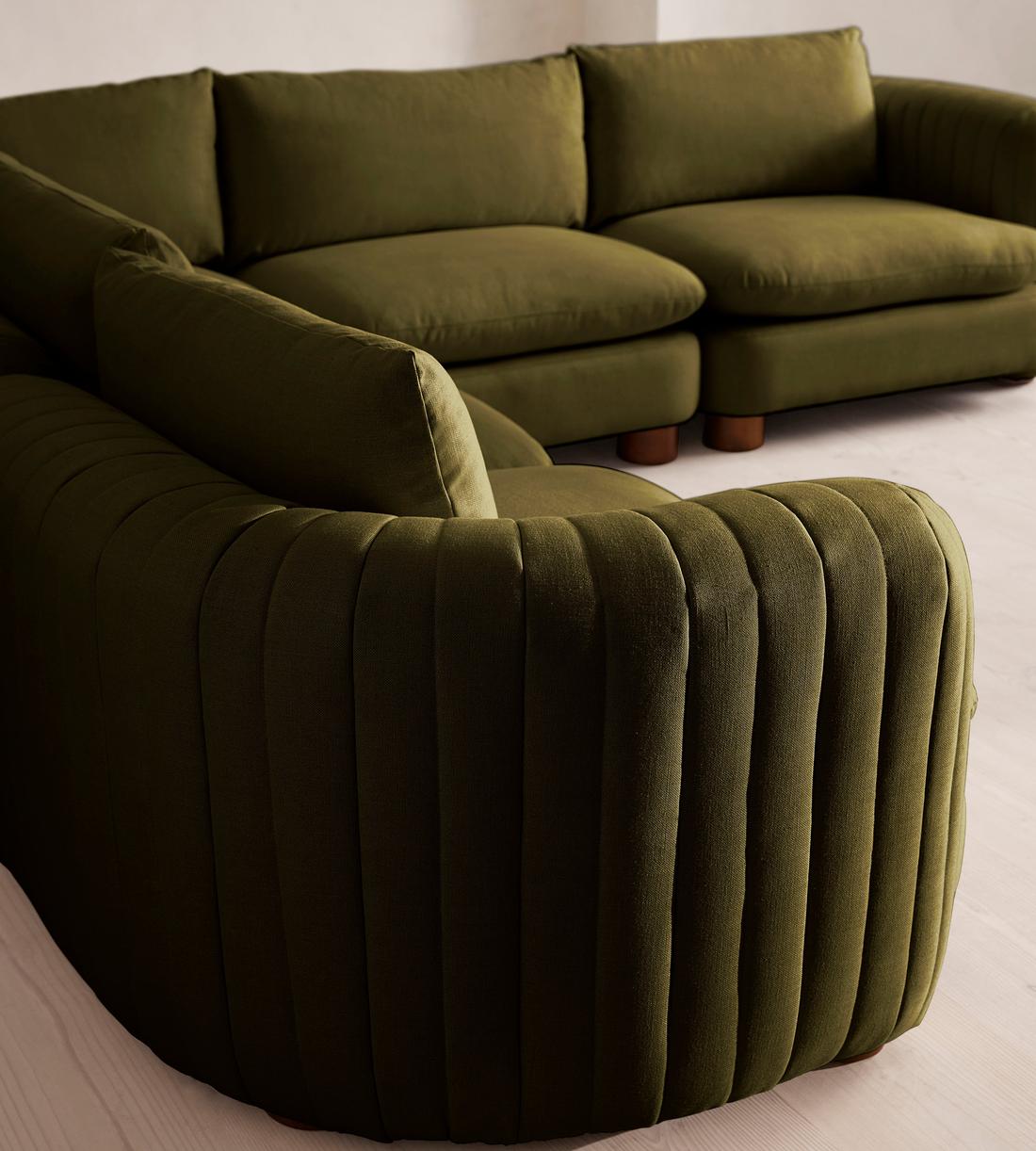 Vivienne Deeper Sit Modular Sofa - Corner Sofa - Linen - Olive - Images - Image 4