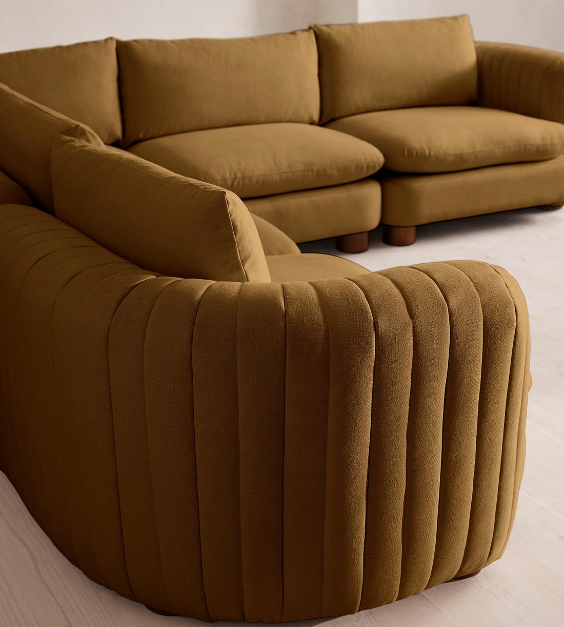 Vivienne Deeper Sit Modular Sofa - Corner Sofa - Linen - Ochre - Images - Image 4