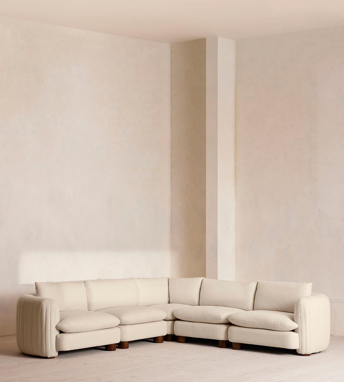 Vivienne Deeper Sit Sectional Sofa - Corner Sofa - Linen - Bisque - US - Listing - Image 1