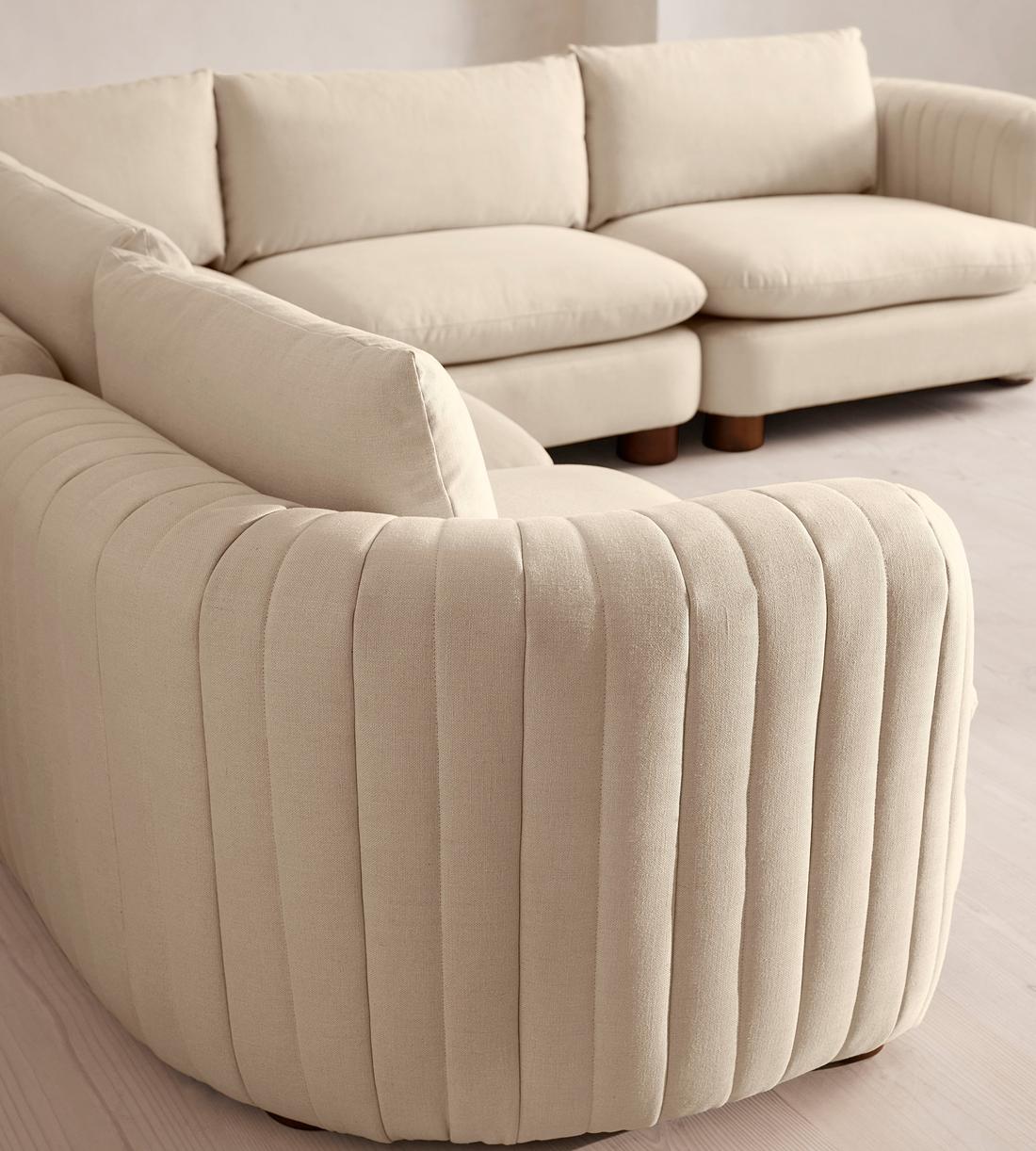 Vivienne Deeper Sit Sectional Sofa - Corner Sofa - Linen - Bisque - US - Images - Image 4