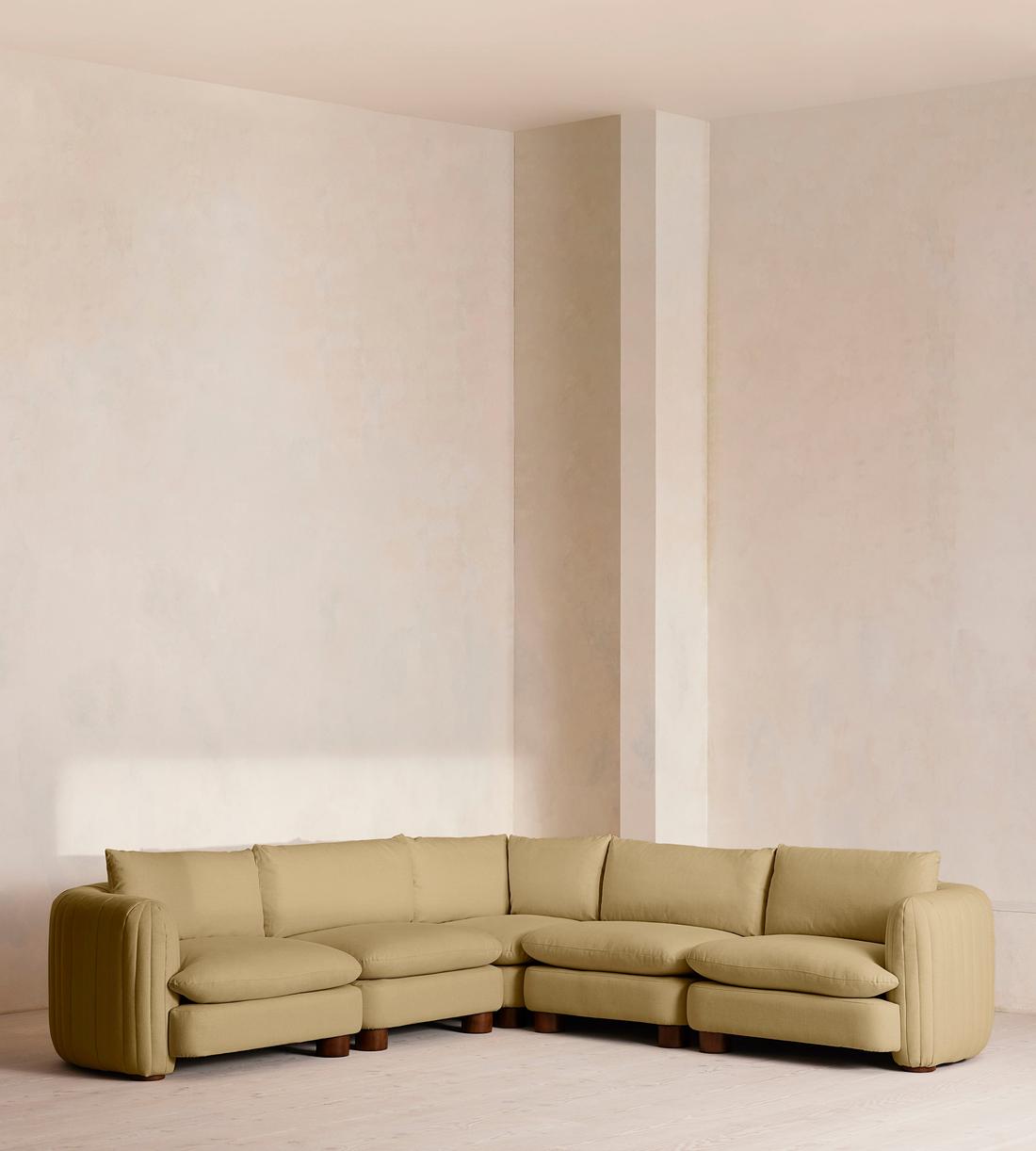 Vivienne Deeper Sit Sectional Sofa - Corner Sofa - Linen - Wheat - US - Listing - Image 1