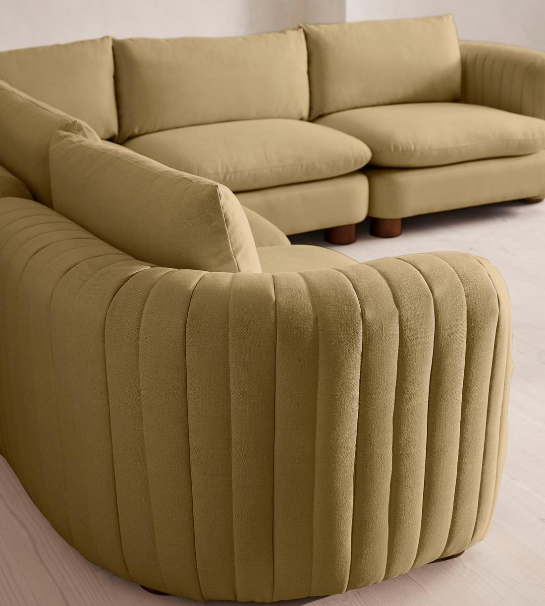 Vivienne Deeper Sit Sectional Sofa - Corner Sofa - Linen - Wheat - US - Images - Image 4
