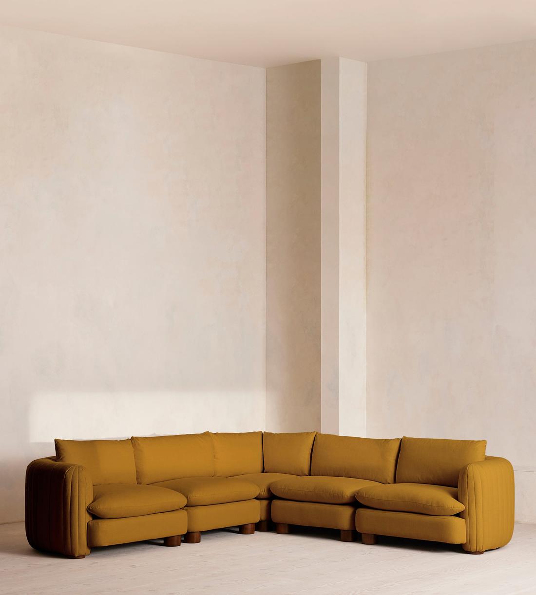 Vivienne Sectional Sofa - Corner Sofa - Linen - Turmeric - US - Listing - Image 1