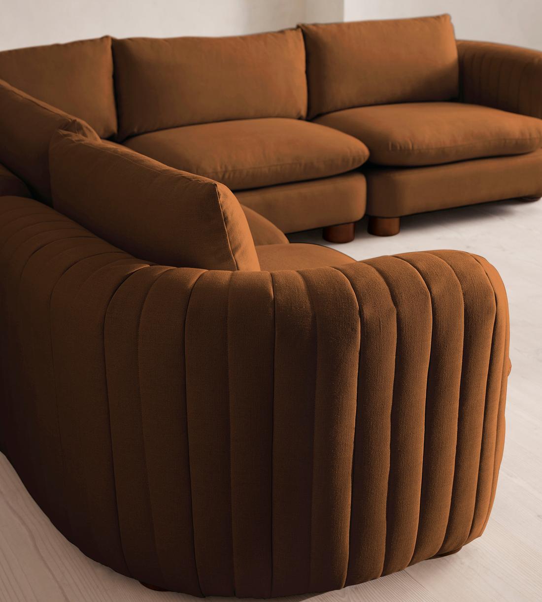 Vivienne Deeper Sit Modular Sofa - Corner Sofa - Linen - Terracotta - UK - Images - Image 4