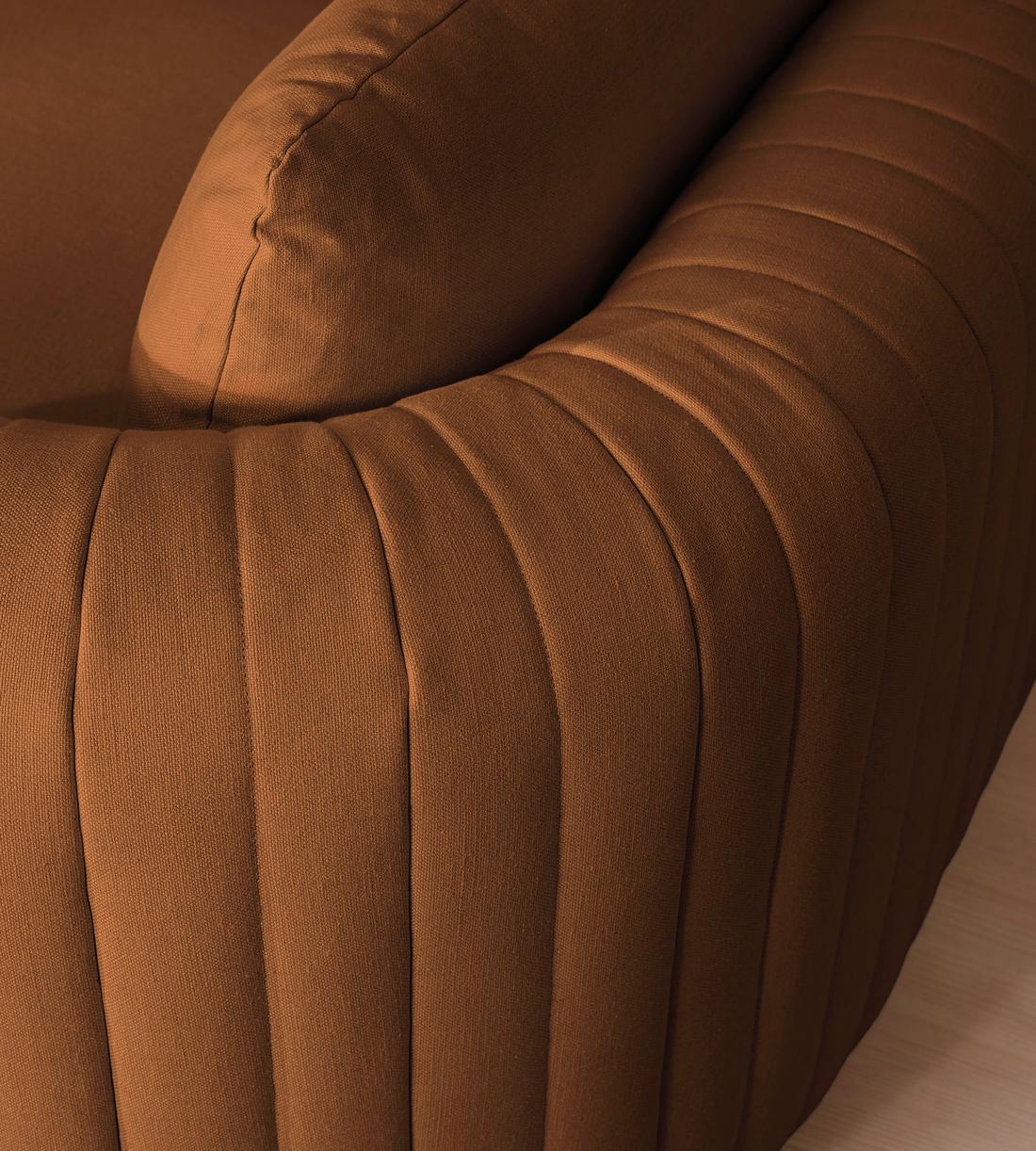 Vivienne Sectional Sofa - Corner Sofa - Linen - Terracotta - US - Images - Image 7