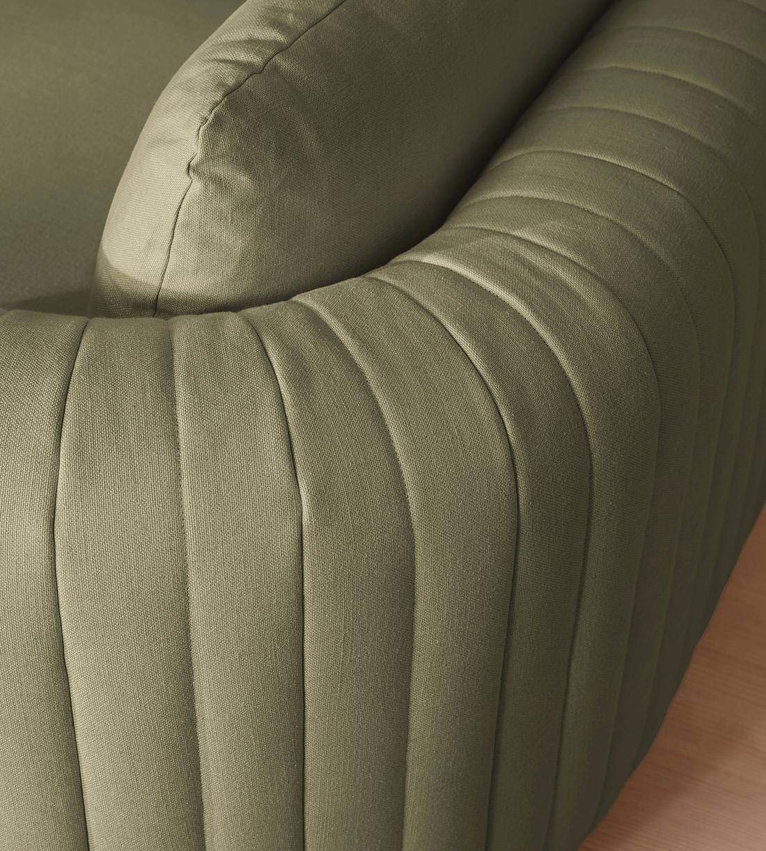 Vivienne Sectional Sofa - Four Seater - Linen - Sage - US - Images - Image 7