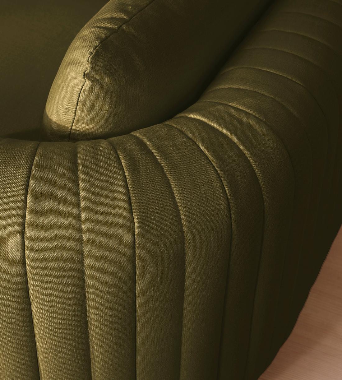 Vivienne Deeper Sit Sectional Sofa - Four Seater - Linen - Olive - US - Images - Image 7