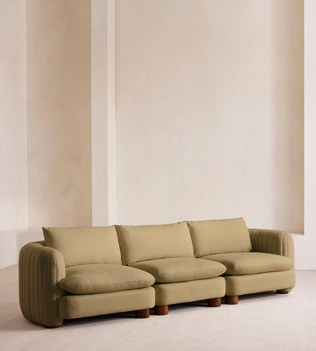Vivienne Deeper Sit Modular Sofa - Four Seater - Linen - Wheat - Listing - Image 2