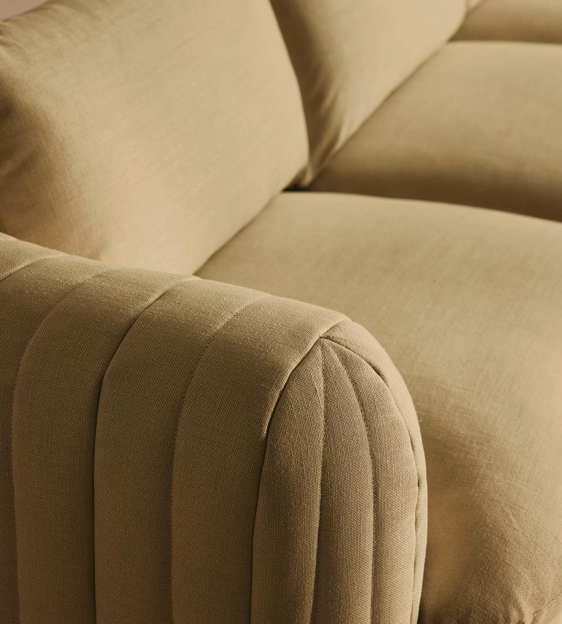 Vivienne Deeper Sit Modular Sofa - Four Seater - Linen - Wheat - Images - Image 4