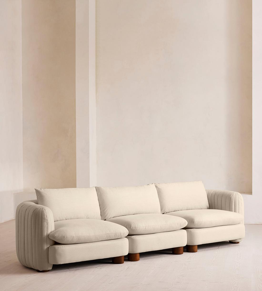 Vivienne Modular Sofa - Four Seater - Linen - Bisque - Listing - Image 2