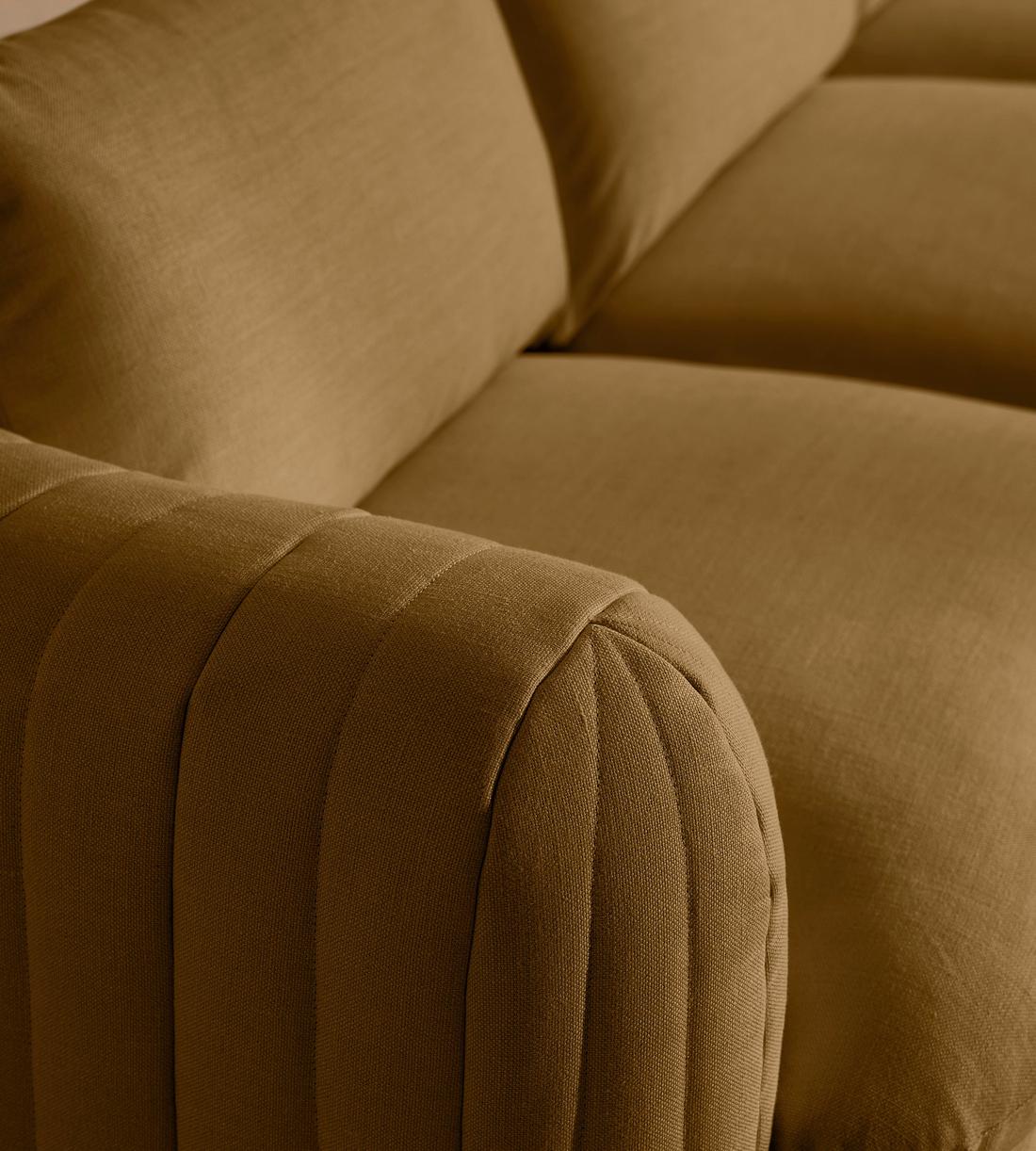Vivienne Deeper Sit Modular Sofa - Four Seater - Linen - Ochre - Images - Image 4