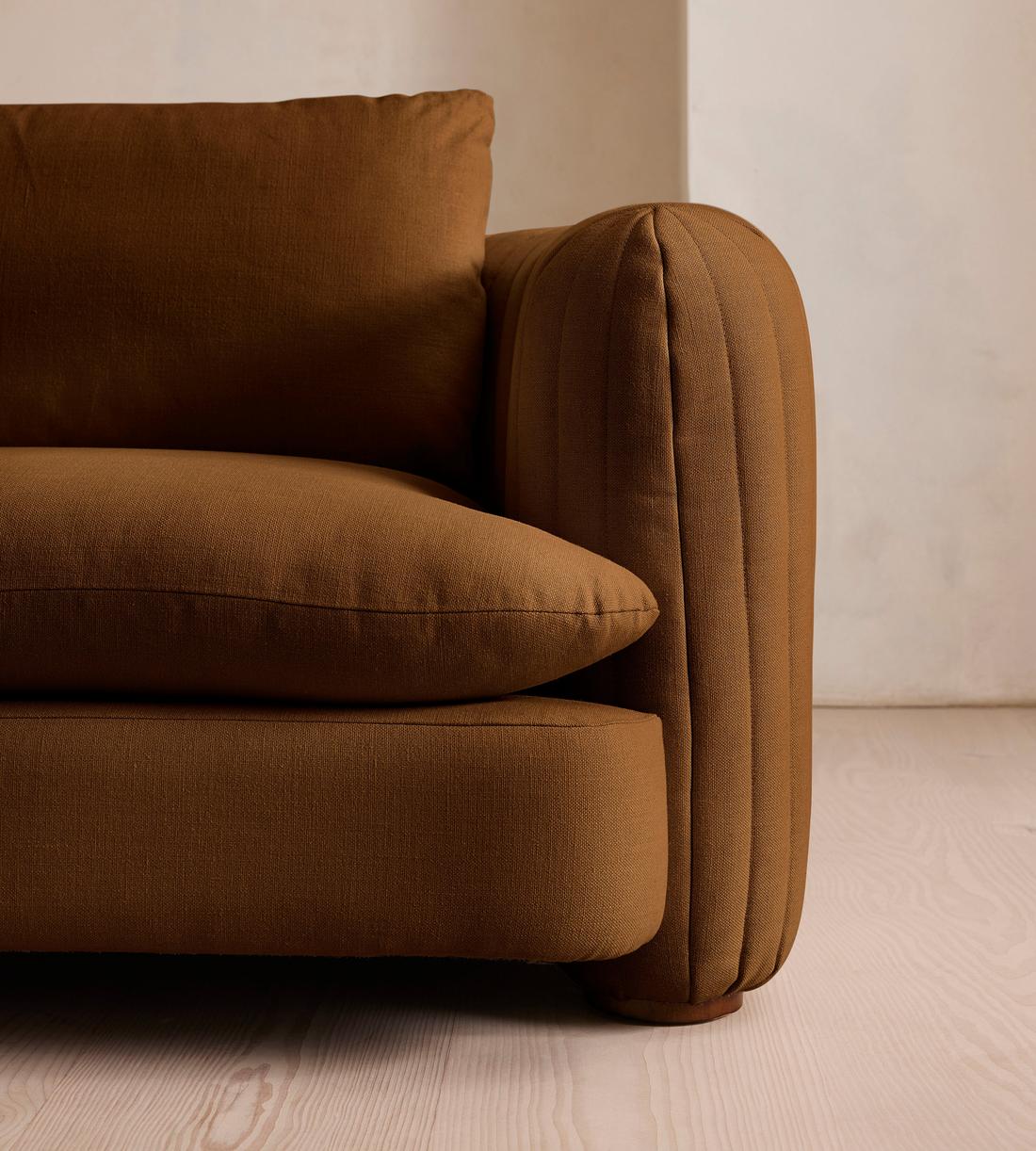 Vivienne Sectional Sofa - Four Seater - Linen - Terracotta - US - Images - Image 5