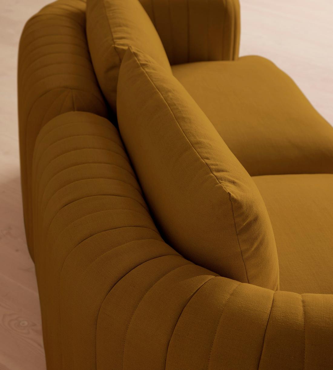 Vivienne Sectional Sofa - Three Seater - Linen - Turmeric - US - Images - Image 4