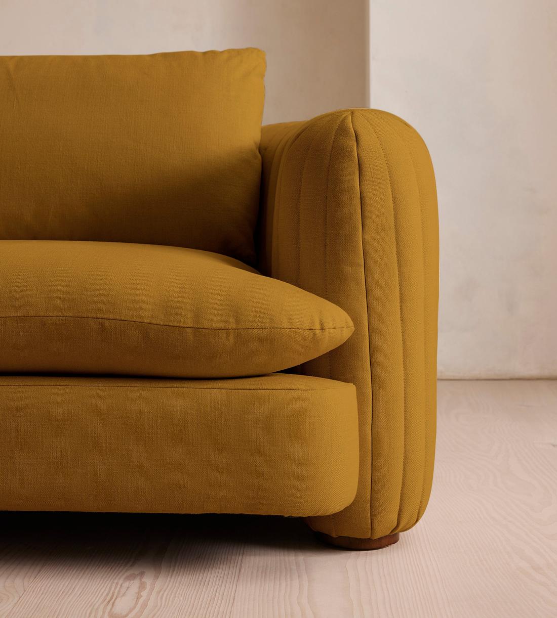Vivienne Sectional Sofa - Three Seater - Linen - Turmeric - US - Images - Image 5