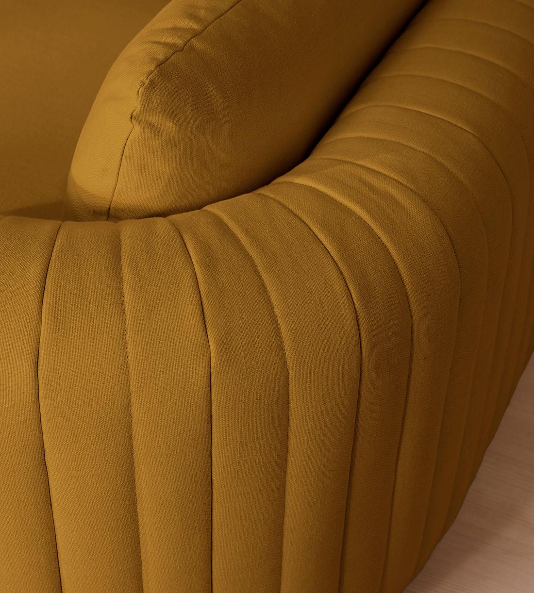 Vivienne Sectional Sofa - Three Seater - Linen - Turmeric - US - Images - Image 7