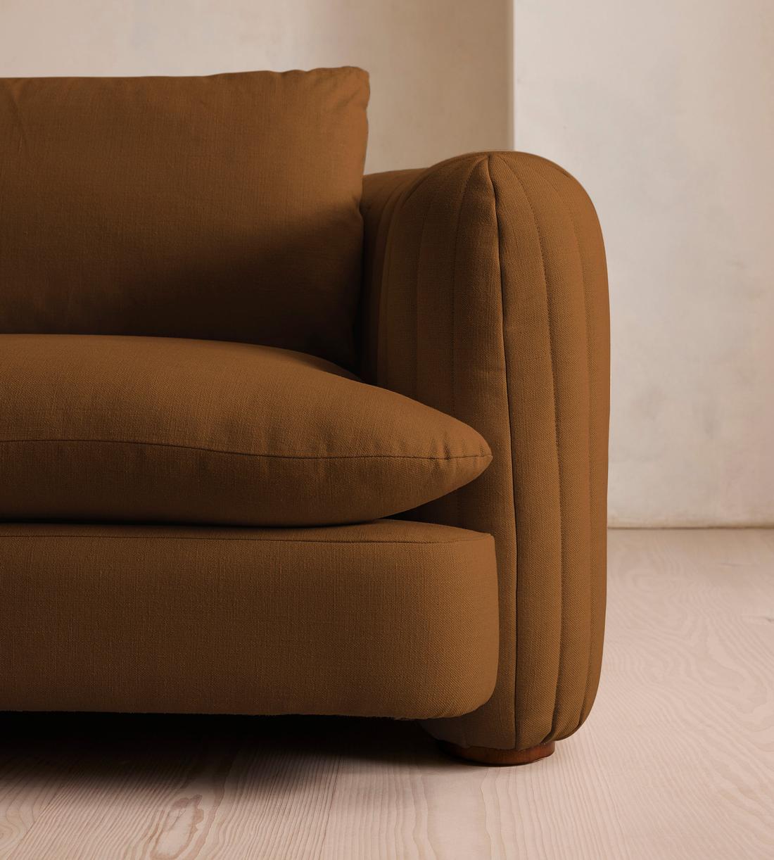 Vivienne Sectional Sofa - Three Seater - Linen - Terracotta - US - Images - Image 5