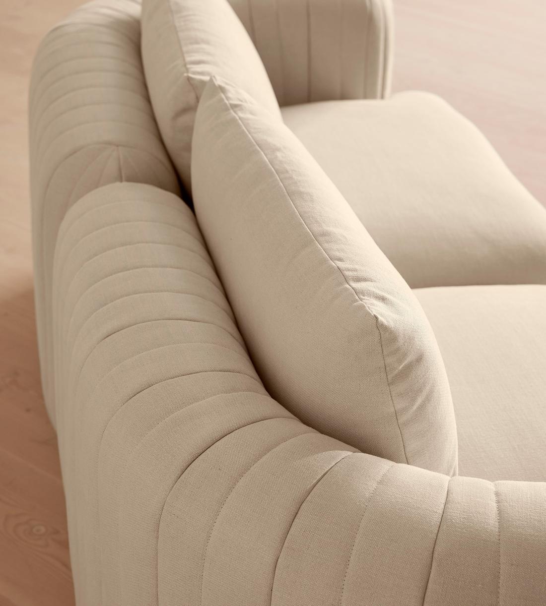 Vivienne Sectional Sofa - Three Seater - Linen - Bisque - US - Images - Image 4