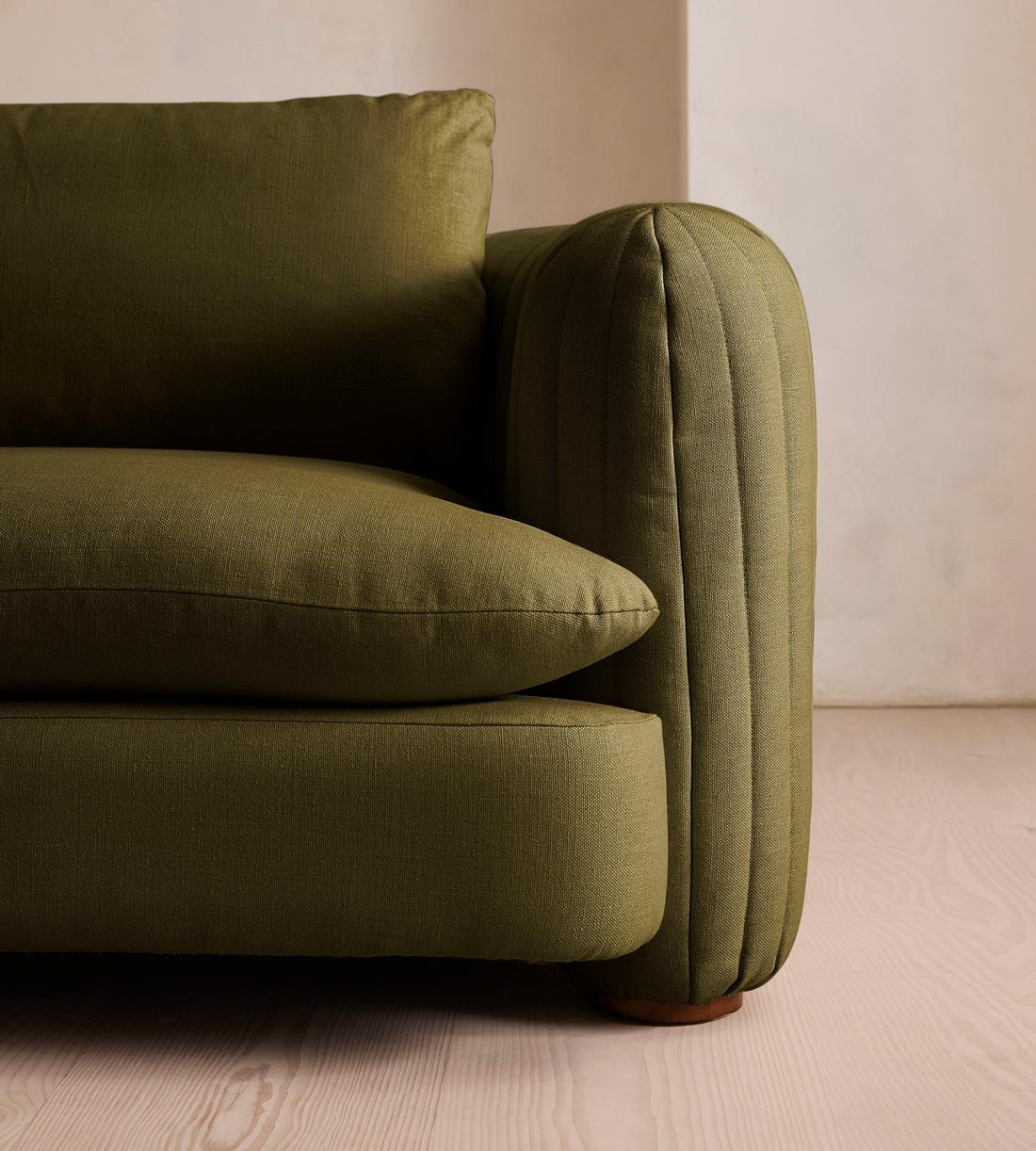 Vivienne Deeper Sit Sectional Sofa - Three Seater - Linen - Olive - US - Images - Image 5