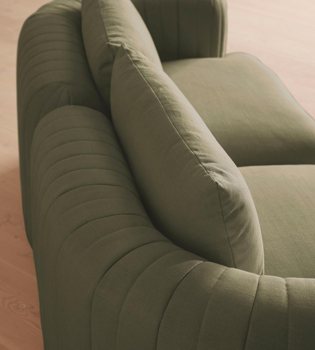 Vivienne Deeper Sit Modular Sofa - Three Seater - Linen - Sage - Images - Image 4