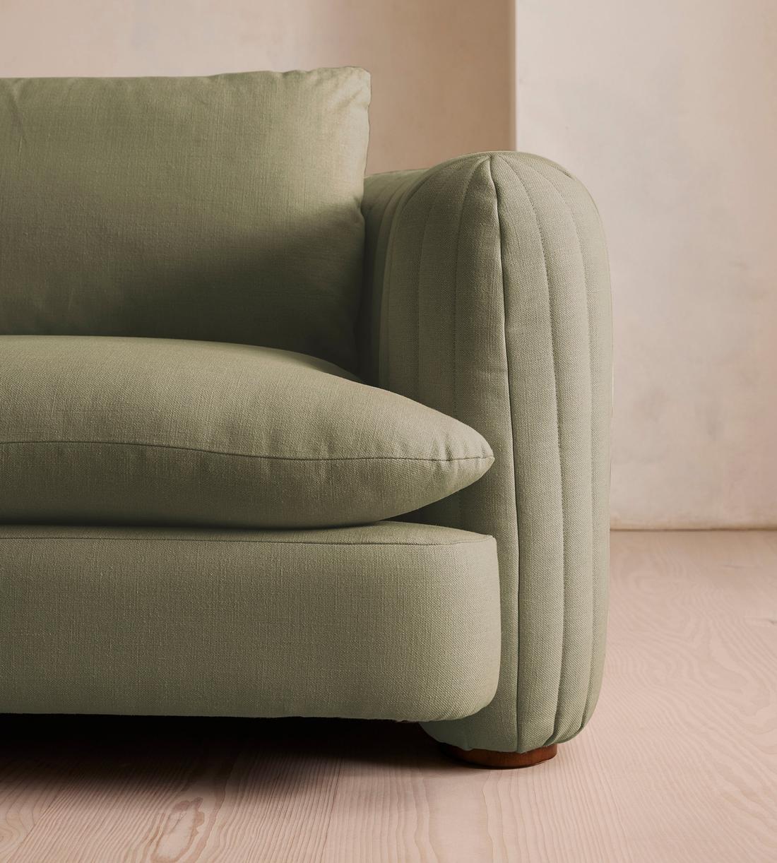 Vivienne Sectional Sofa - Three Seater - Linen - Sage - US - Images - Image 6