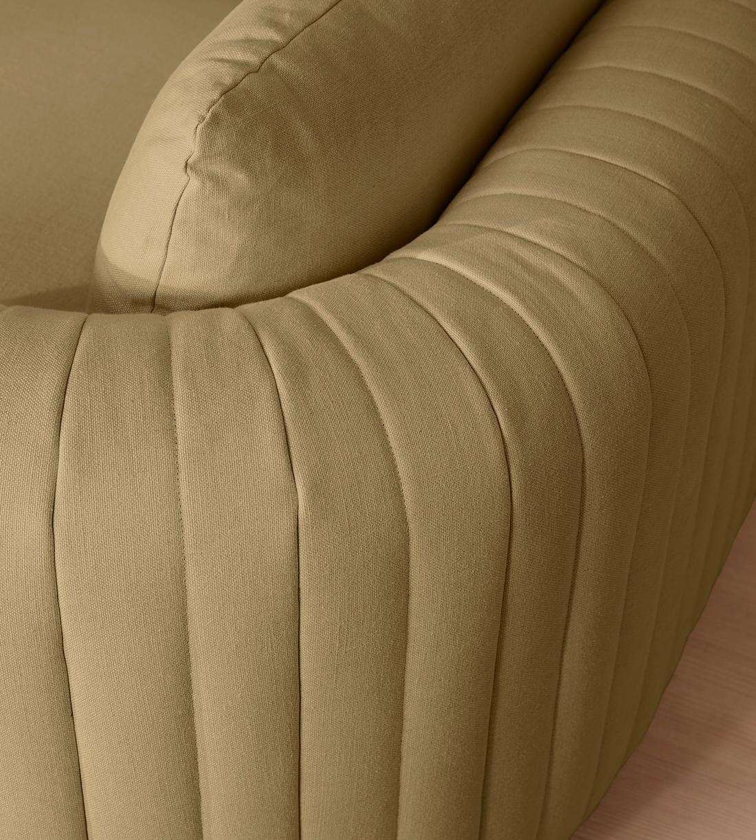 Vivienne Deeper Sit Sectional Sofa - Three Seater - Linen - Wheat - US - Images - Image 7