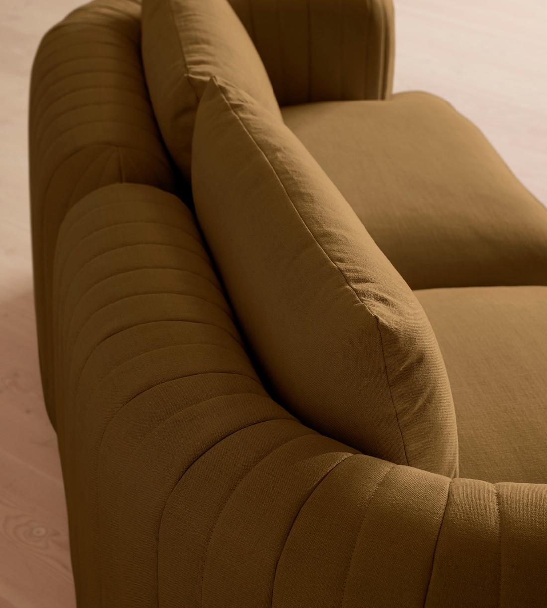 Vivienne Deeper Sit Modular Sofa - Three Seater - Linen - Ochre - Images - Image 4