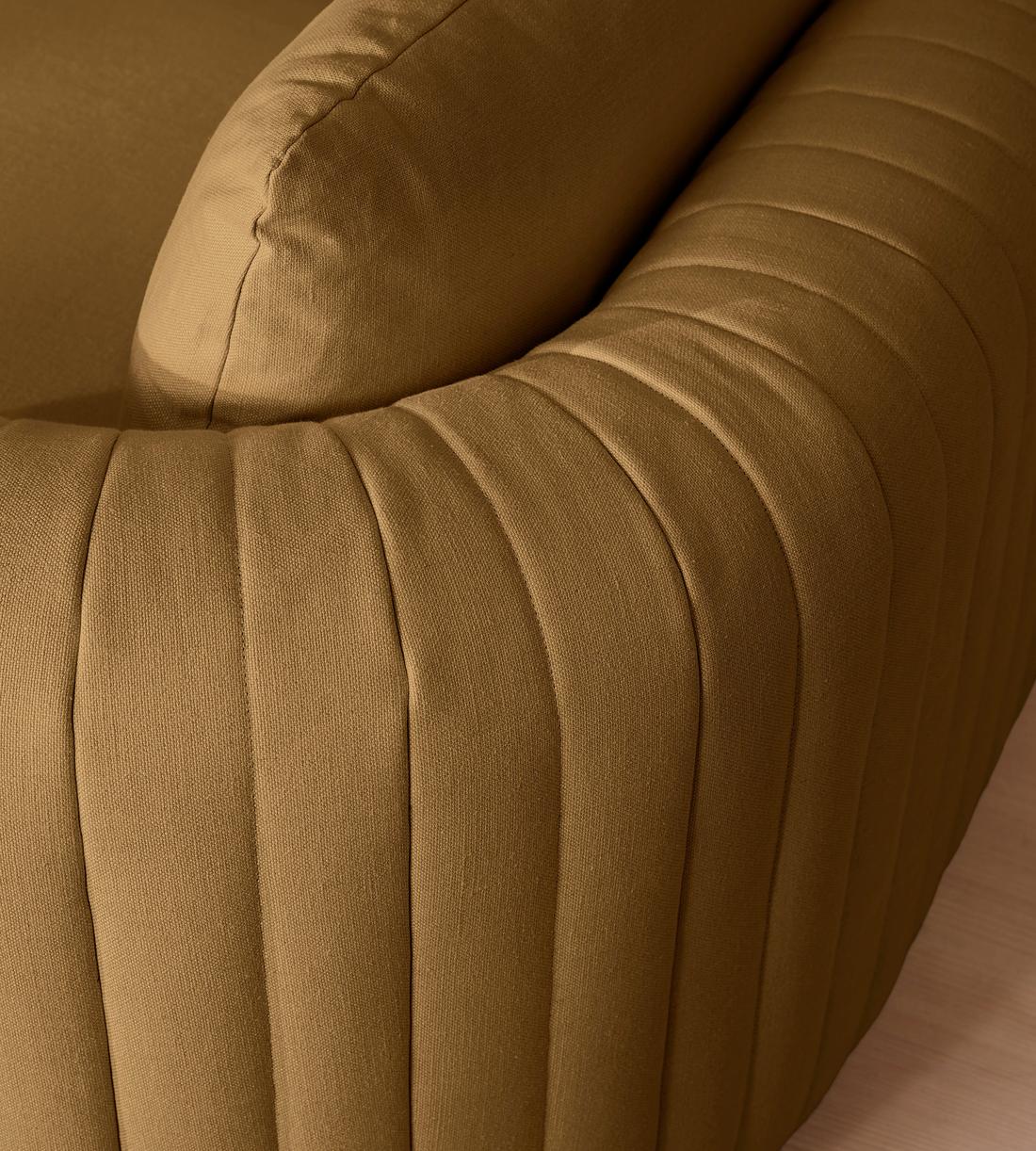 Vivienne Deeper Sit Modular Sofa - Three Seater - Linen - Ochre - Images - Image 7
