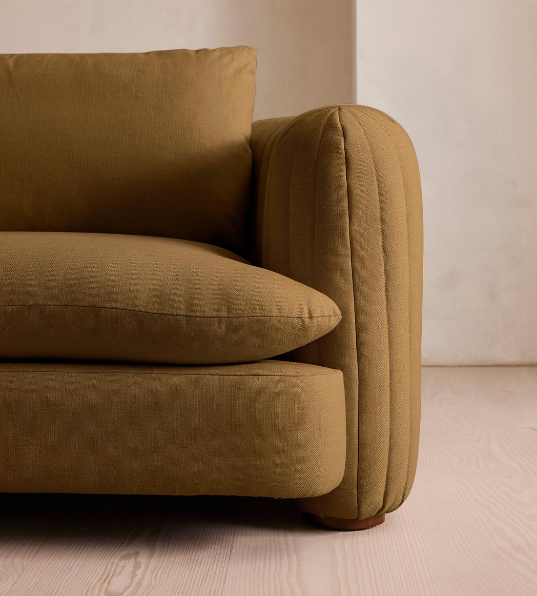 Vivienne Sectional Sofa - Three Seater - Linen - Ochre - US - Images - Image 5