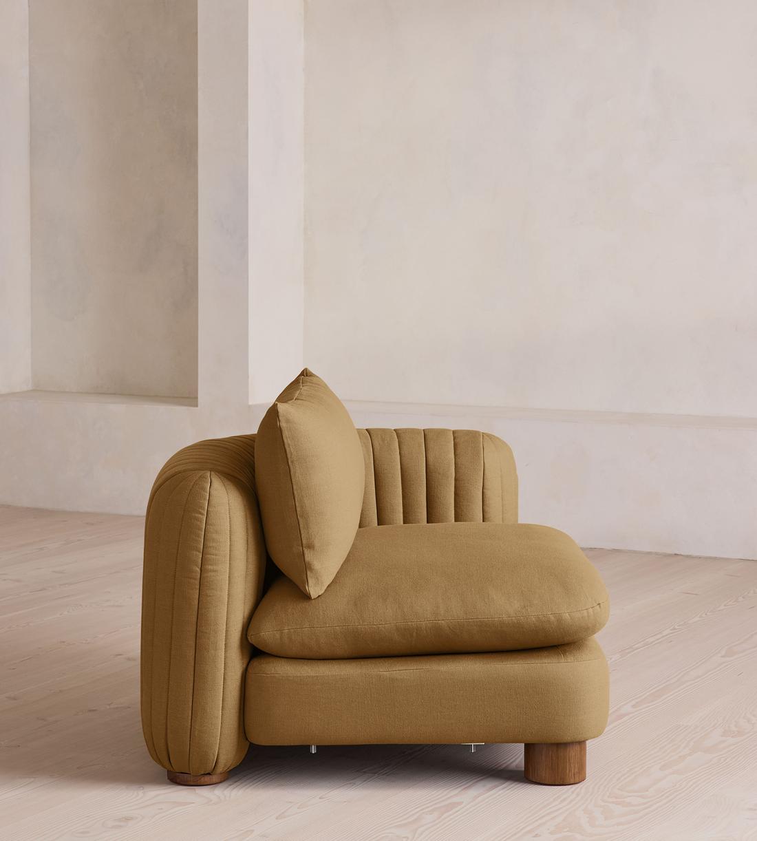 Vivienne Deeper Sit Sectional Sofa - Corner Module - Linen - Ochre - US - Image 7