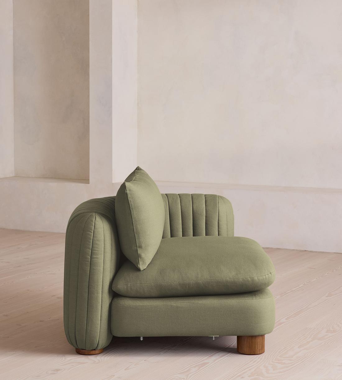 Vivienne Deeper Sit Modular Sofa - Corner Module - Linen - Sage - Image 7
