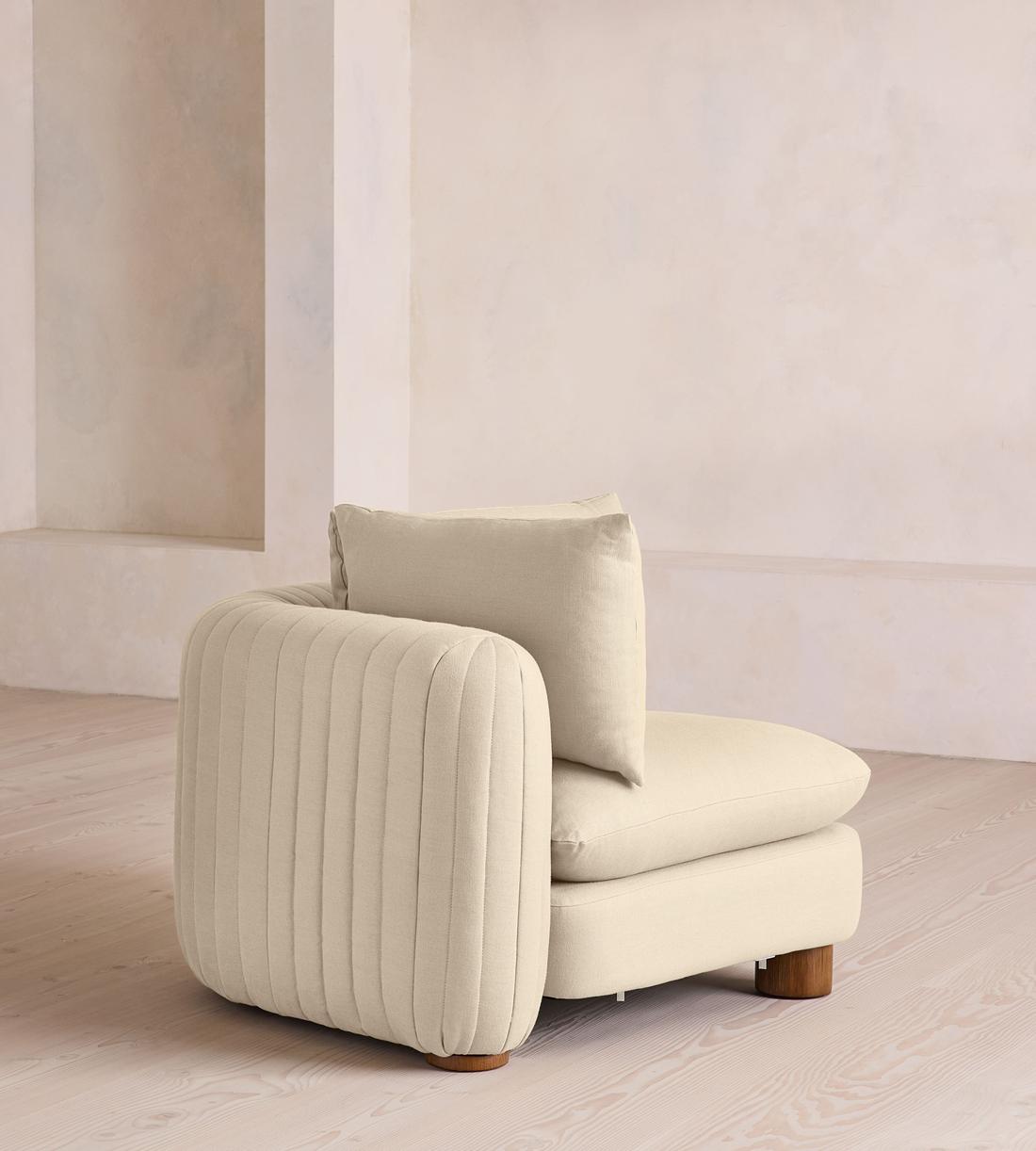 Vivienne Deeper Sit Modular Sofa - Corner Module - Linen - Bisque - Image 9