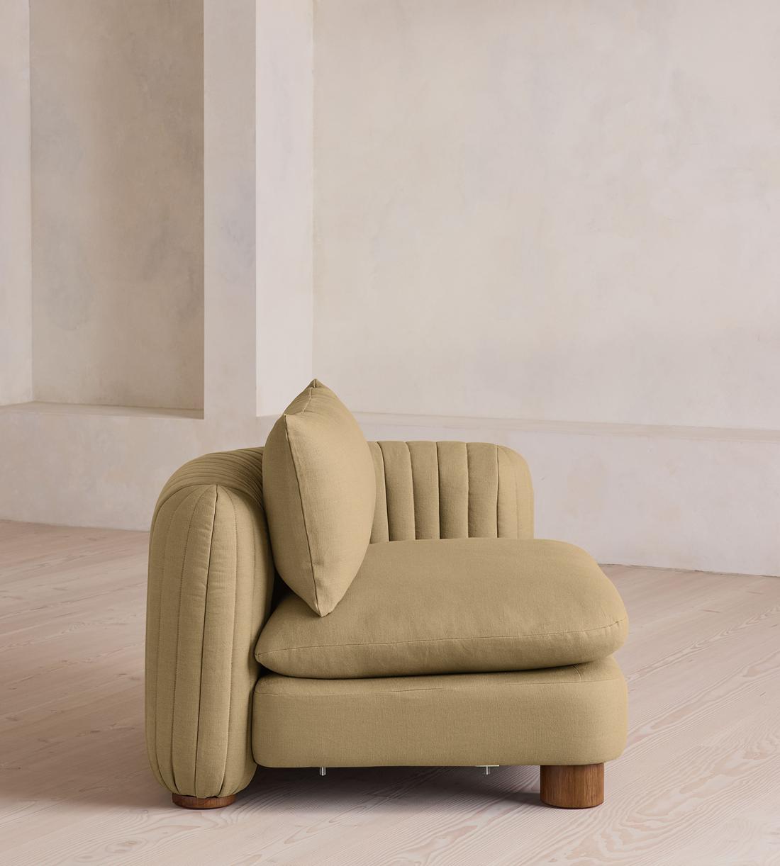 Vivienne Deeper Sit Sectional Sofa - Corner Module - Linen - Wheat - US - Image 7