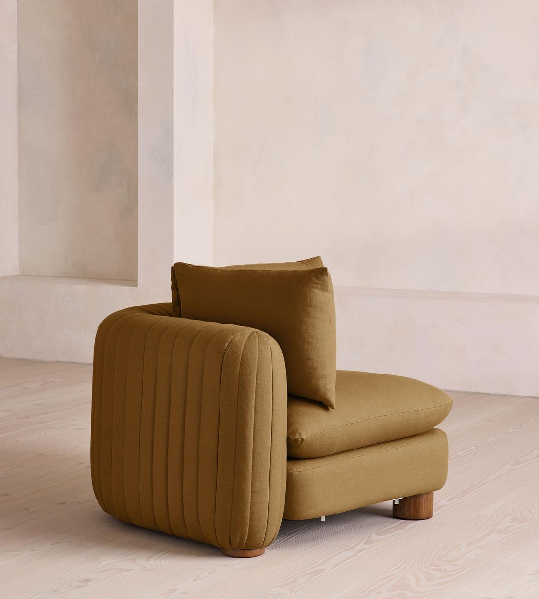 Vivienne Deeper Sit Sectional Sofa - Corner Module - Linen - Ochre - US - Image 9