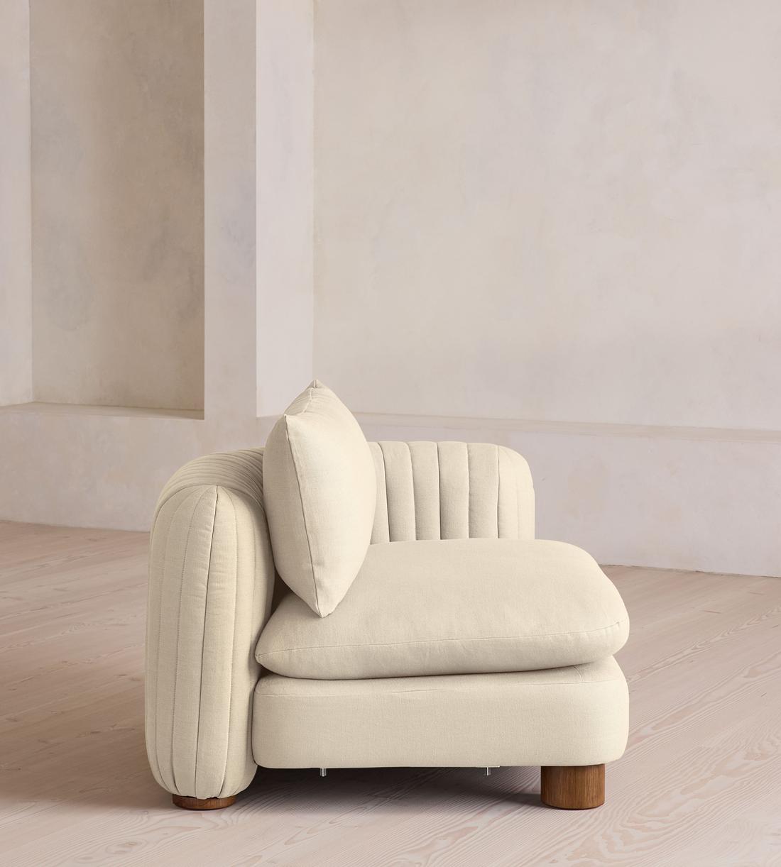 Vivienne Deeper Sit Modular Sofa - Corner Module - Linen - Bisque - Image 7