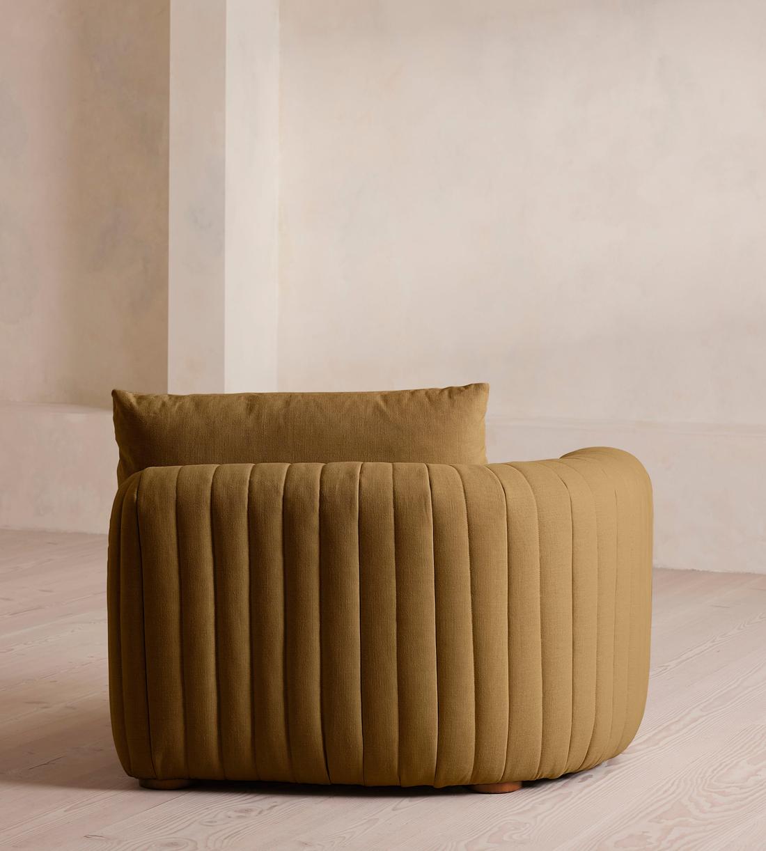 Vivienne Deeper Sit Sectional Sofa - Armless Module - Linen - Ochre - US - Image 4