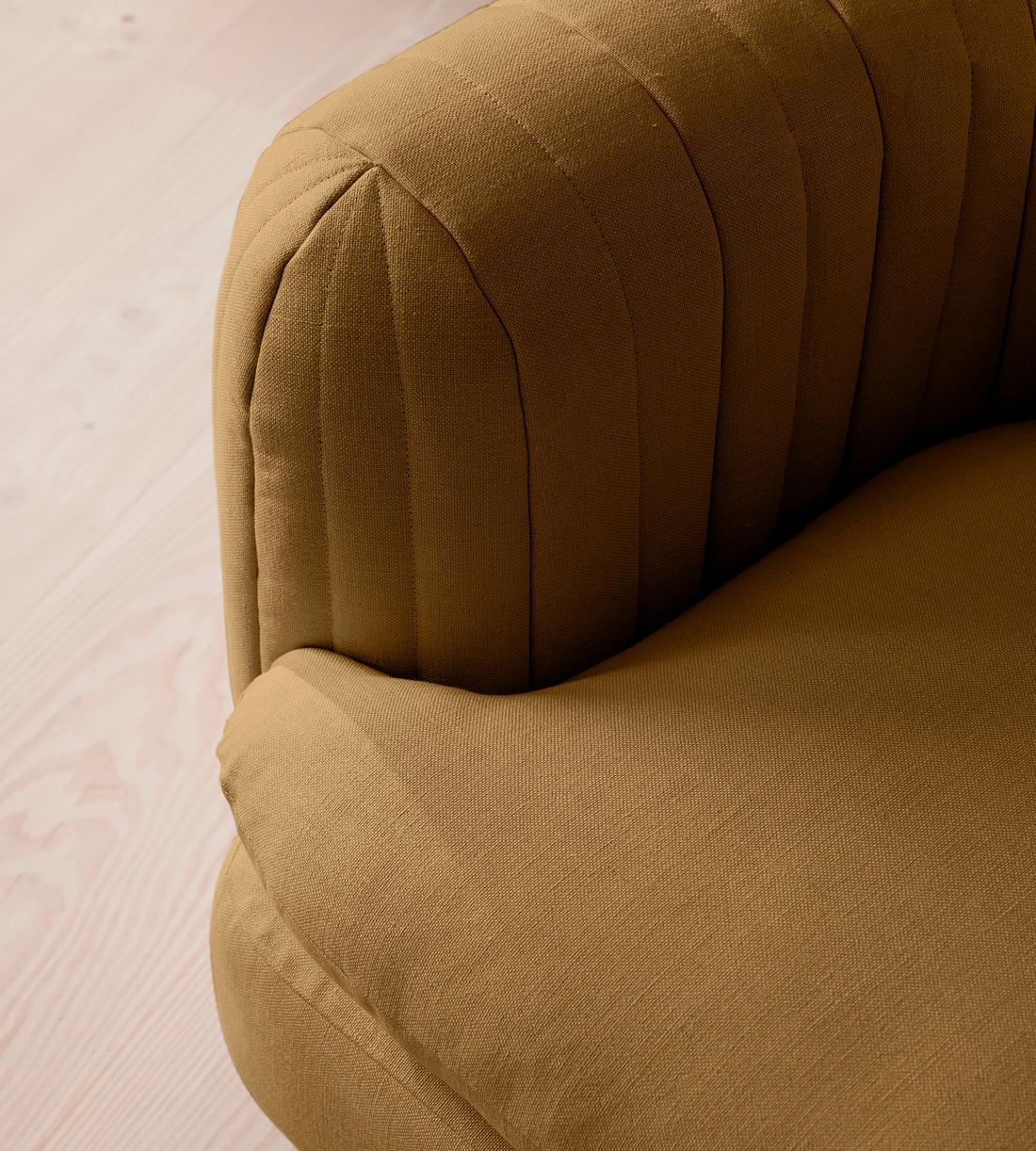 Vivienne Deeper Sit Sectional Sofa - Armless Module - Linen - Ochre - US - Image 5